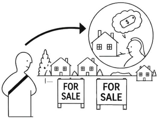 A buyer looks beyond for-sale signs to an owner who is considering selling